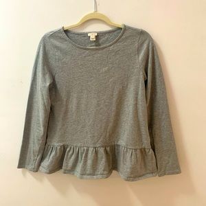 Peplum gray JCrew casual sweater